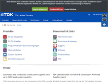Tablet Screenshot of de.tdk-lambda.com